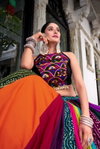 Multicolour Pure Rayon Navratri Lehenga With Blouse Wholesalers In India Nnk1703 